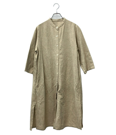 maki textile studio 半袖ワンピース シャツ シルク100% レディース 真木テキスタイルスタジオ