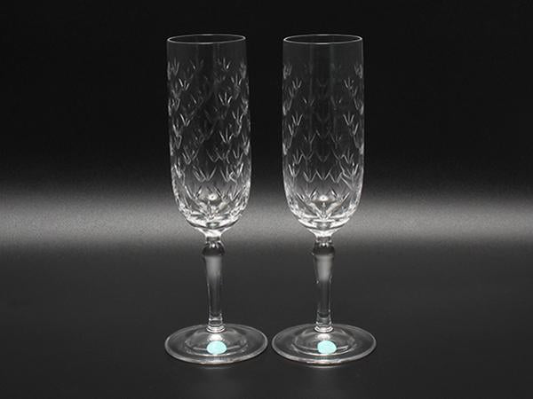美品 TIFFANY&Co. シャンパングラス 2点セット ペア フローレット ティファニー