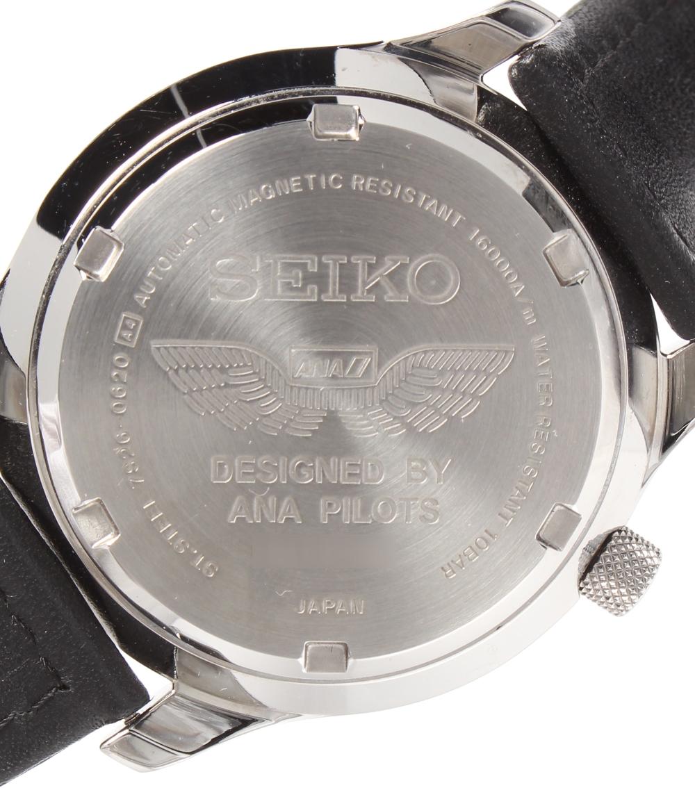 SEIKO 腕時計 ANAコラボ ANAパイロットモデル 自動巻き ブラック 7S26