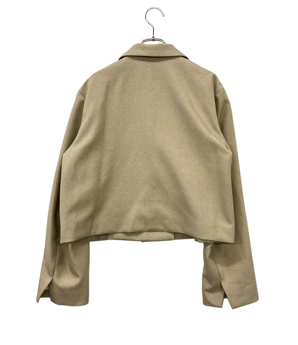 美品 MANOF テーラードジャケット ショート丈 オーバーサイズ クロップド SHORT WIDE JACKET 87103-0392 レディース SIZE M マノフ