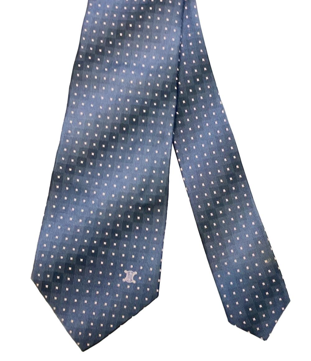 CELINE 100%シルク ネクタイ シルバー　グレー セリーヌ ネクタイ シルク100% メンズ CELINE – Rehello by BOOKOFF