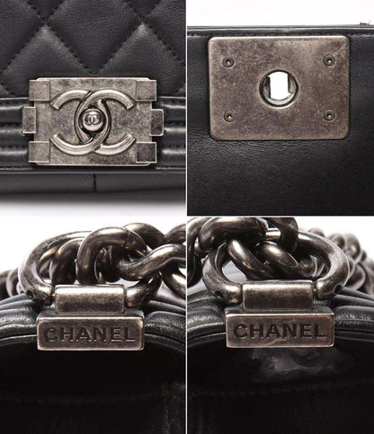 CHANEL チェーンショルダーバッグ 肩掛け ヴィンテージシルバー金具 スムースレザー 19番台 レディース シャネル