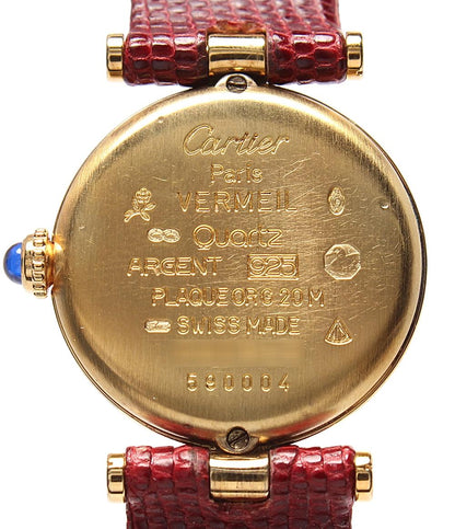 Cartier 腕時計 ヴェルメイユ マスト ヴァンドーム クオーツ レディース カルティエ