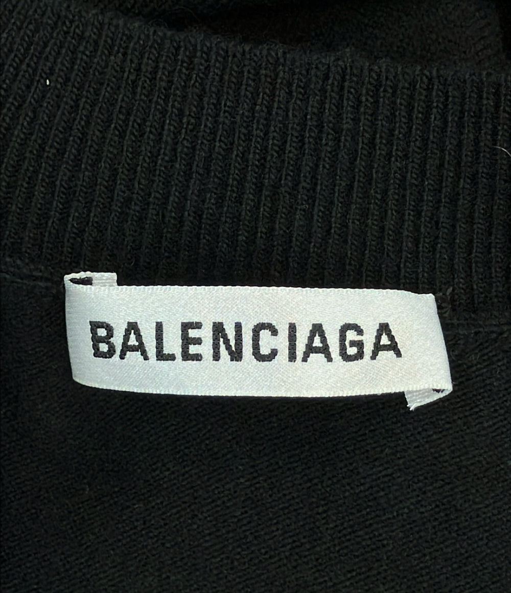 BALENCIAGA 長袖 Vネック ニットワンピース 599890 T4101 レディース SIZE S バレンシアガ