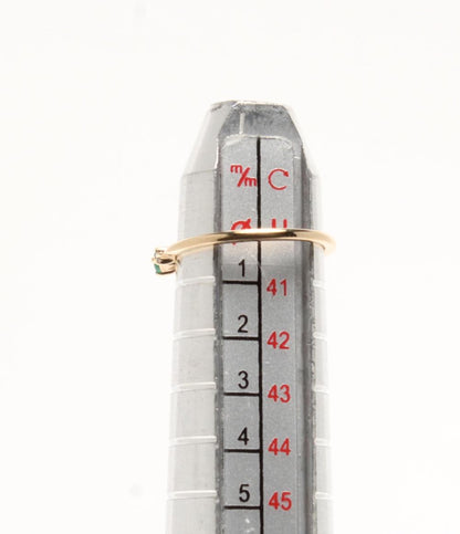 美品 VENDOME AOYAMA ピンキーリング 指輪 K10 エメラルド ダイヤ レディース SIZE 1号 ヴァンドームアオヤマ