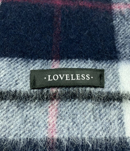 ラブレス マフラー チェック柄 ドクロ刺繍 メンズ LOVELESS