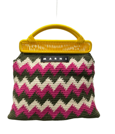 美品 MARNI ハンドバッグ クロシェフレームバッグ レディース マルニ