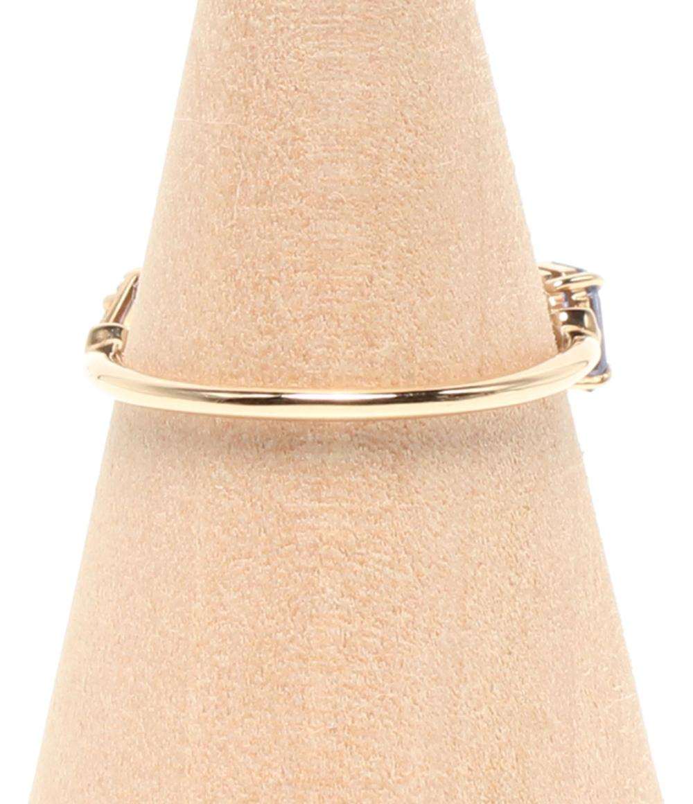 美品 agete リング 指輪 K10 アメジスト カイヤナイト ラブラドライト ダイヤ0.012ct レディース SIZE 11号 アガット