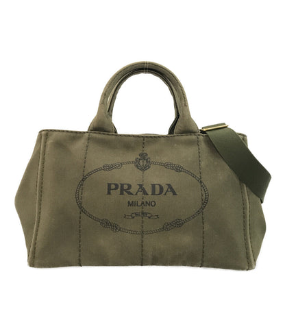 プラダ  2way キャンバストートバッグ ショルダーバッグ 斜め掛け カナパ      ユニセックス   PRADA