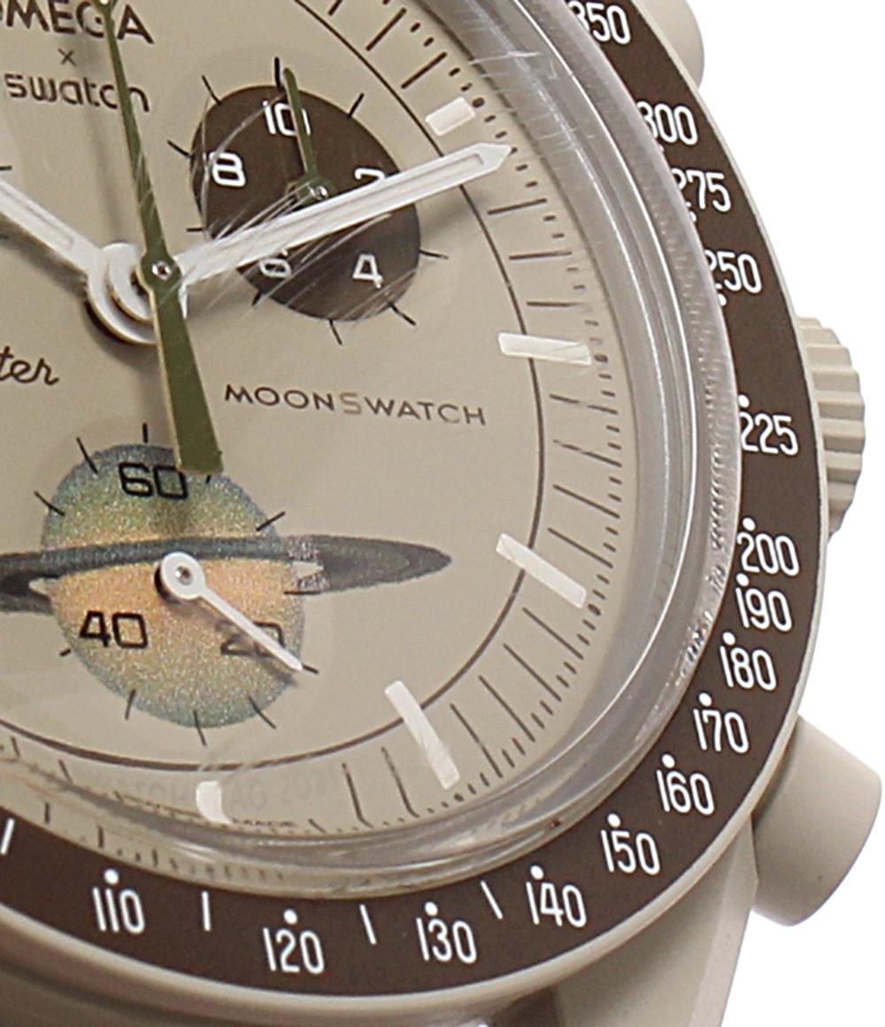 OMEGA Swatch 腕時計 MISSON TO SATURN MOONSWATCH クオーツ グレー ユニセックス オメガ スウォッチ