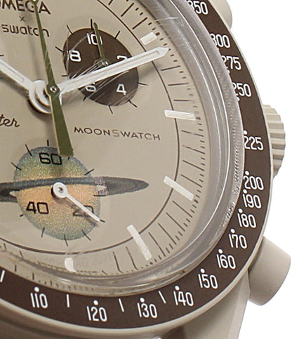 OMEGA Swatch 腕時計 MISSON TO SATURN MOONSWATCH クオーツ グレー ユニセックス オメガ スウォッチ
