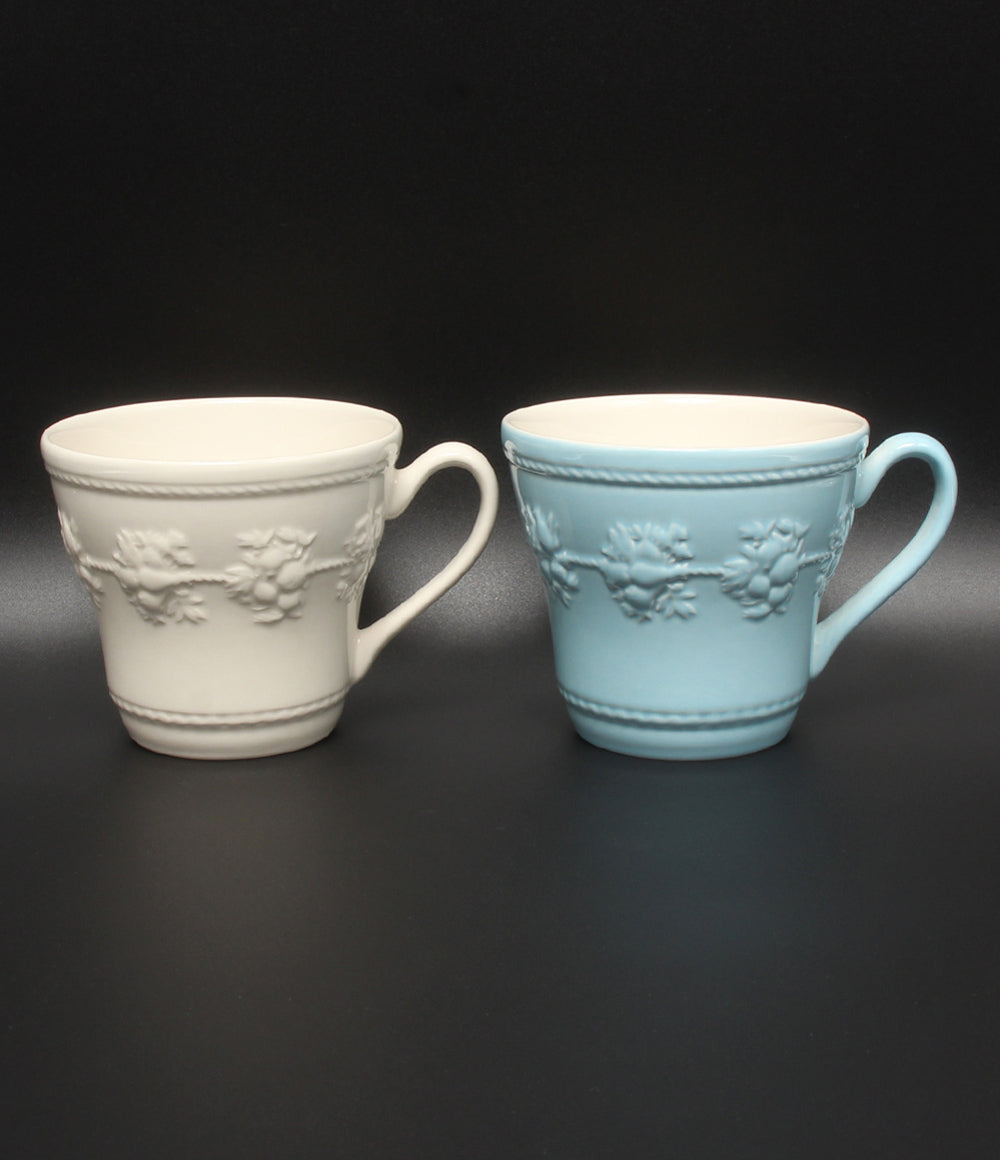 美品 WEDGWOOD マグカップ 2点セット ペア フェスティビティ アイボリー ブルー ウェッジウッド