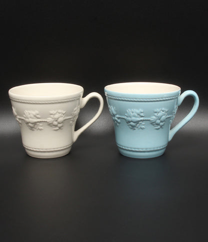 美品 WEDGWOOD マグカップ 2点セット ペア フェスティビティ アイボリー ブルー ウェッジウッド