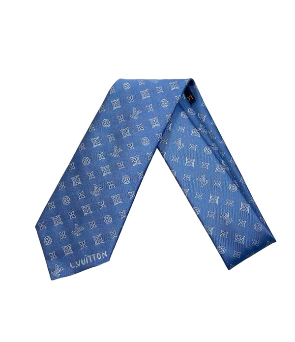 美品 LOUIS VUITTON ネクタイ シルク100% モノグラム ブラスト 7CM