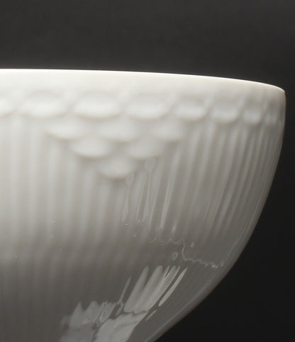 美品 Royal Copenhagen カップ＆ソーサー 2客セット ペア ホワイトフルーテッド ハーフレース ロイヤルコペンハーゲン