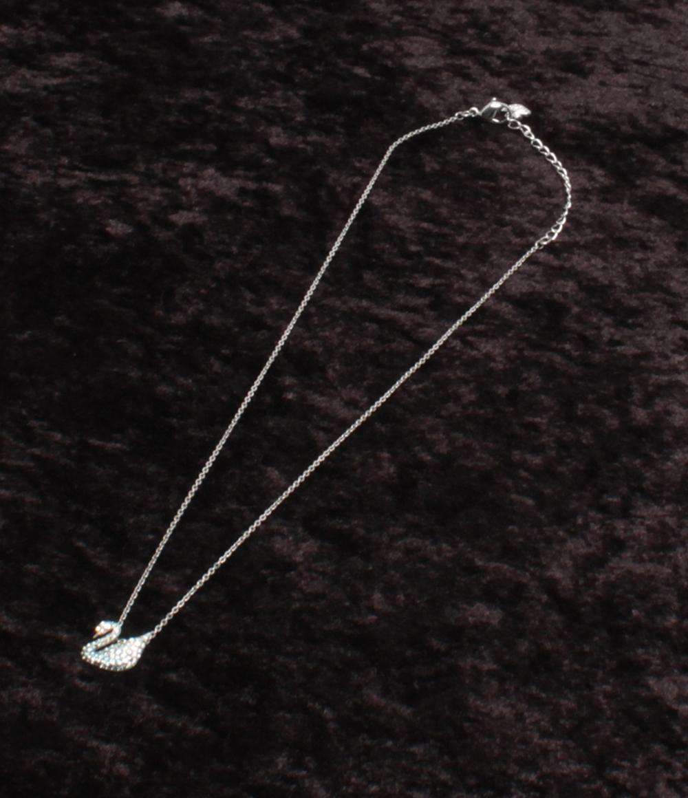 美品 SWAROVSKI ネックレス スワンモチーフ 白鳥モチーフ レディース スワロフスキー