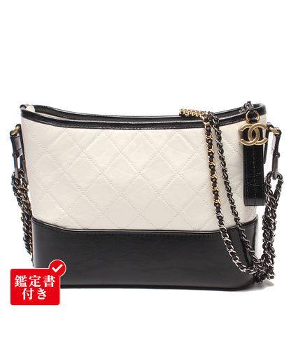 美品 CHANEL ショルダーバッグ 肩掛け ガブリエル ドゥ シャネル ダブルチェーン シルバー金具 ゴールド金具 ホーボーバッグ 30番台 レディース