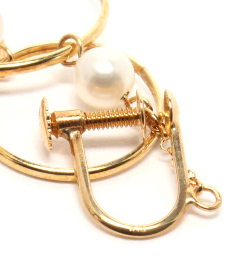 美品 イヤリング K18  K14 パール アメジスト ローズクォーツ レディース