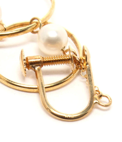 美品 イヤリング K18  K14 パール アメジスト ローズクォーツ レディース