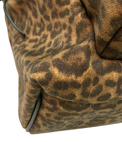 SAINT LAURENT キャンバス リュック レオパード レディース サンローラン