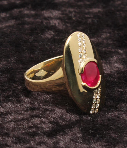 美品 リング 指輪 K18 ルビー 1.34ct ダイヤ 0.18ct レディース SIZE 15号