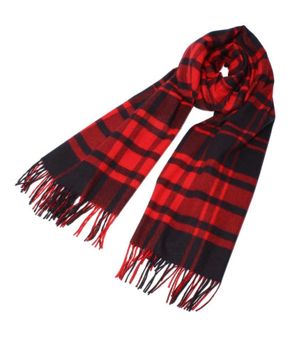 美品 ジョンソンストンズ オブ エルガン マフラー ストール チェック柄 カシミヤ100% レディース Johnstons of Elgin