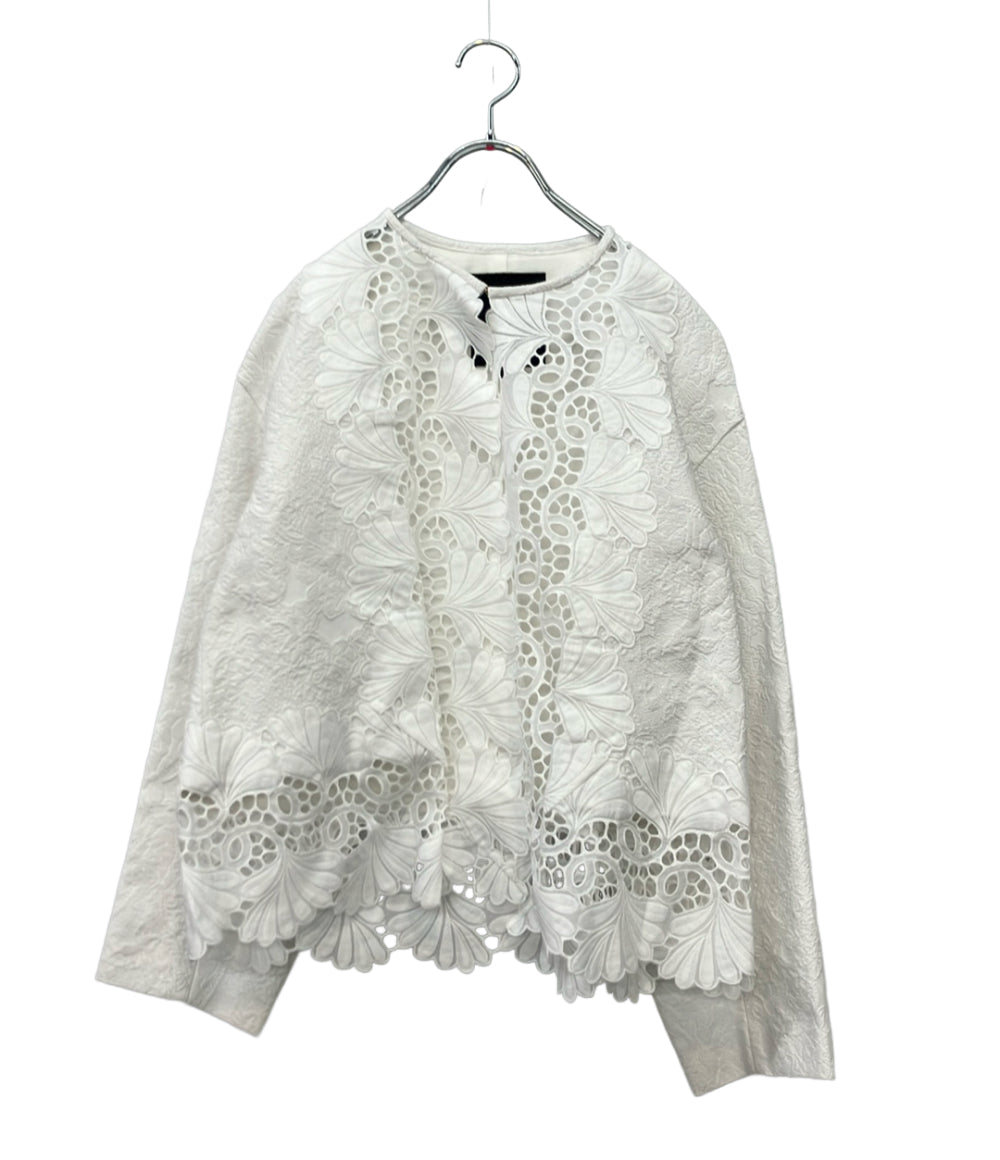 美品 Drawer ノーカラージャケット レース 23SS 6522-299-0779 レディース SIZE 38 (S) ドゥロワー