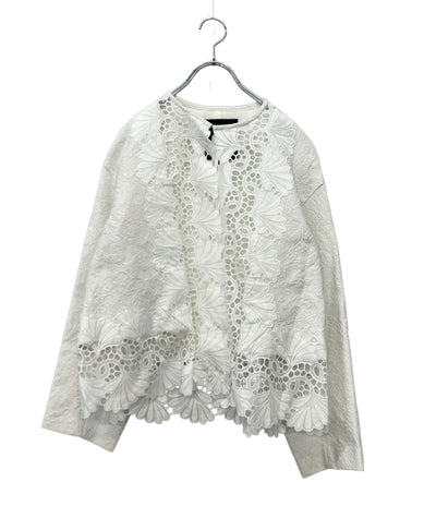 美品 Drawer ノーカラージャケット レース 23SS 6522-299-0779 レディース SIZE 38 (S) ドゥロワー