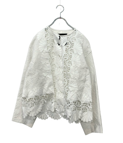 美品 Drawer ノーカラージャケット レース 23SS 6522-299-0779 レディース SIZE 38 (S) ドゥロワー