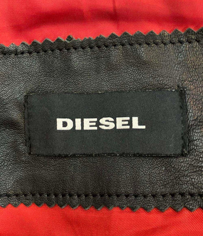 DIESEL レザージャケット ライダース シープ スキン 裏地レッド インポート メンズ SIZE M ディーゼル