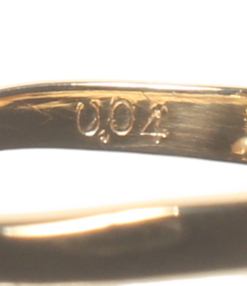 美品 リング 指輪 K18 パール5-7mm ダイヤ0.04ct レディース SIZE 11号