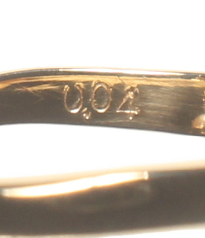 美品 リング 指輪 K18 パール5-7mm ダイヤ0.04ct レディース SIZE 11号