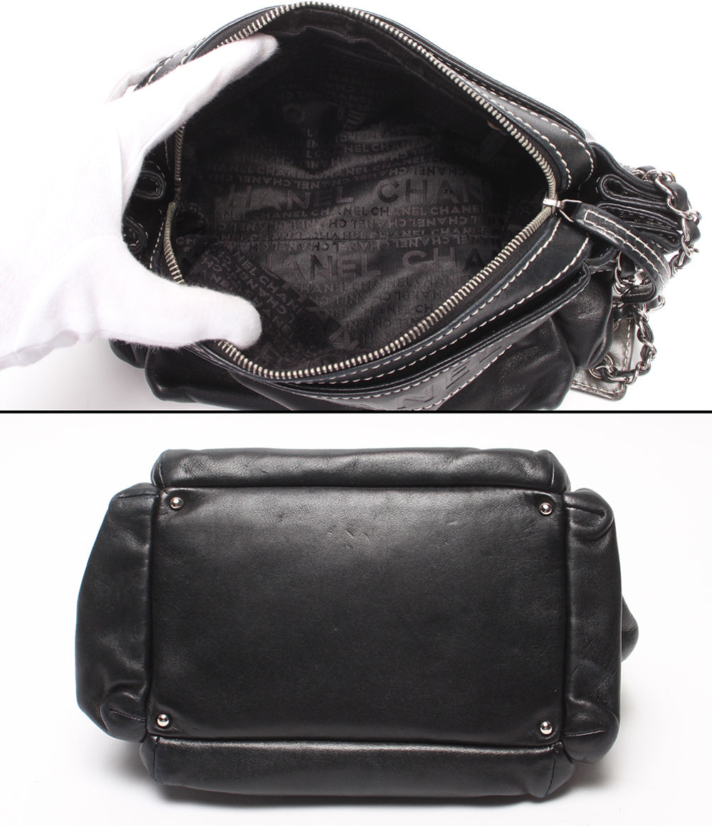 CHANEL チェーンショルダーバッグ 肩掛け シルバー金具 ラムスキン レディース シャネル