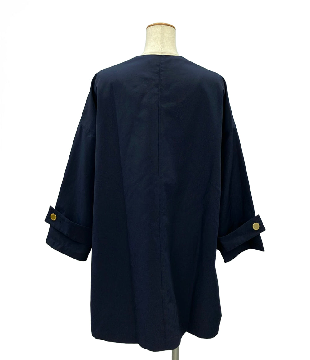 美品 Traditional Weatherwear マールトンノーカラーコート MACKJ202509 レディース SIZE 34 (XS) トラディショナルウェザーウェア