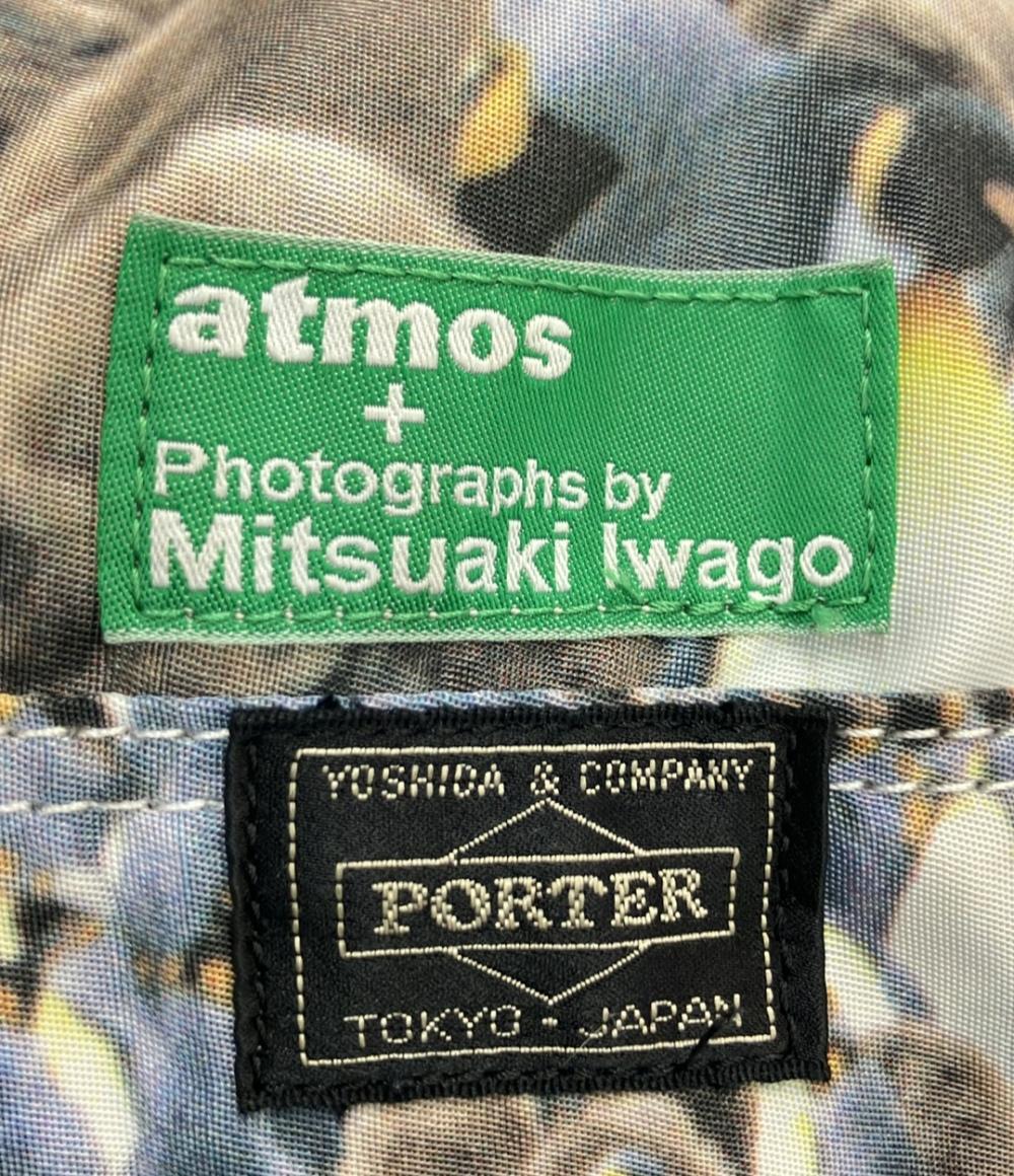 美品 ポーター アトモス ハンドバッグ ショルダーバッグ 2WAY 斜め掛け ナイロン ペンギンフォト Mitsuaki Iwago レディース PORTER atmos