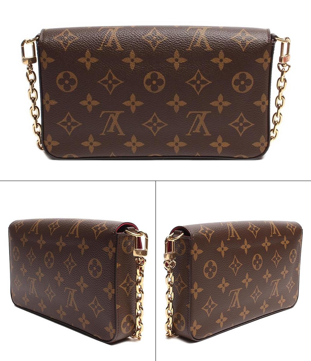 ルイ・ヴィトン チェーンウォレット ゴールド金具 ポシェット フェリシー モノグラム キャンバス フューシャ M81896 レディース LOUIS VUITTON