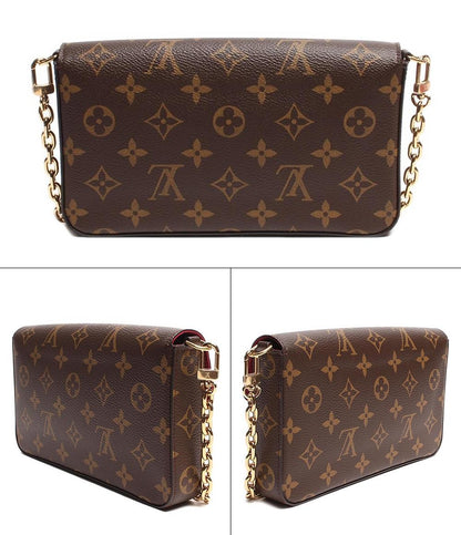 ルイ・ヴィトン チェーンウォレット ゴールド金具 ポシェット フェリシー モノグラム キャンバス フューシャ M81896 レディース LOUIS VUITTON