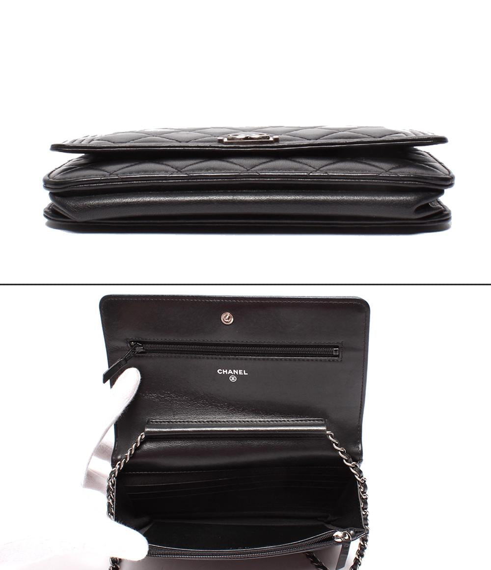 CHANEL チェーンショルダーウォレット 斜め掛け シルバー金具