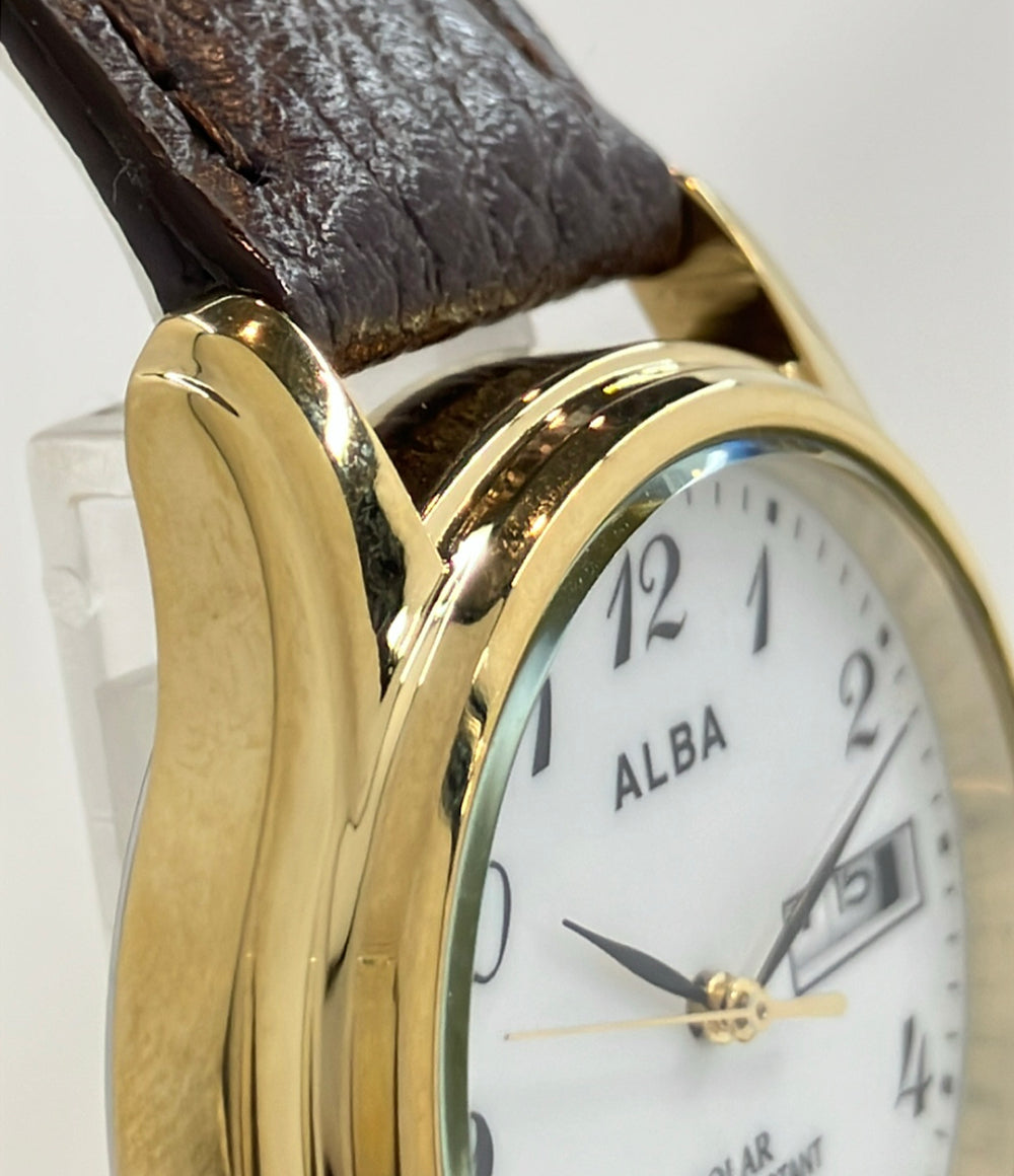 SEIKO 腕時計 アルバ ALBA ソーラー ホワイト V158-0AX0 メンズ セイコー