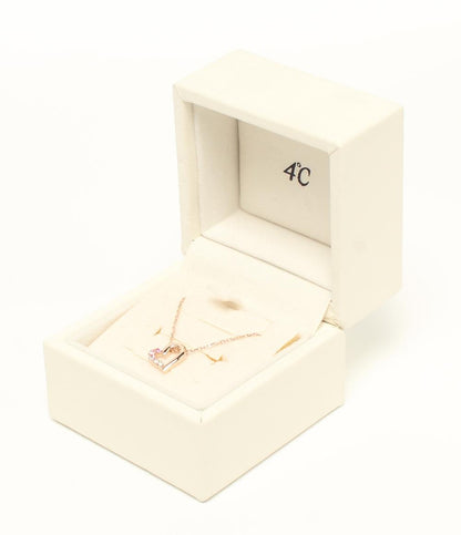 美品 ヨンドシー ネックレス K10 ダイヤ ハート レディース 4℃