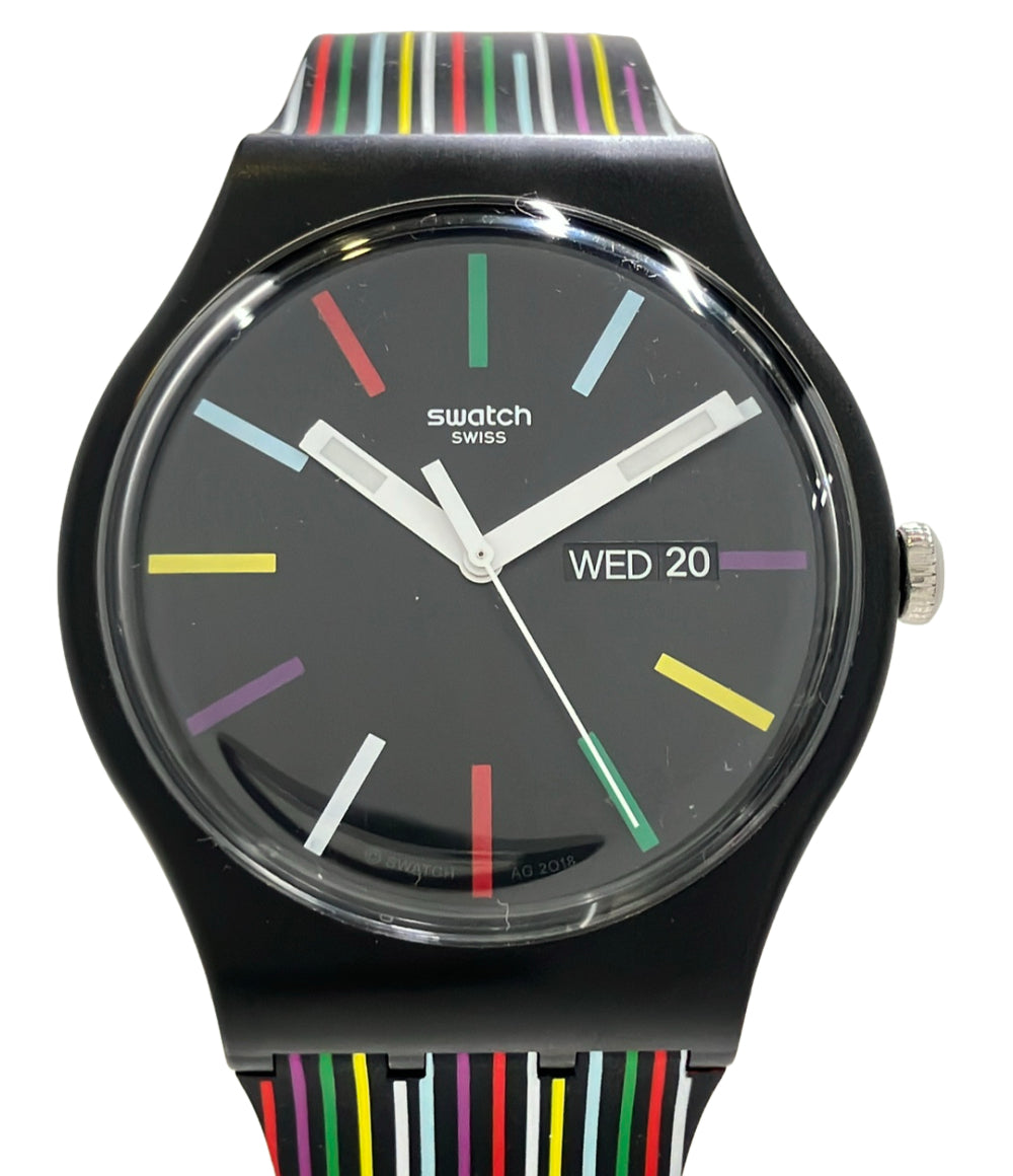 Swatch 腕時計 クオーツ ブラック メンズ スウォッチ