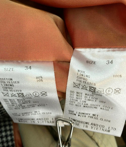 TOMORROWLAND トレンチコート ライナー ベルト付き 撥水 コットンポリエステルギャバジン トレンチコート 13-08-31-08701 レディース SIZE 34 (XS)