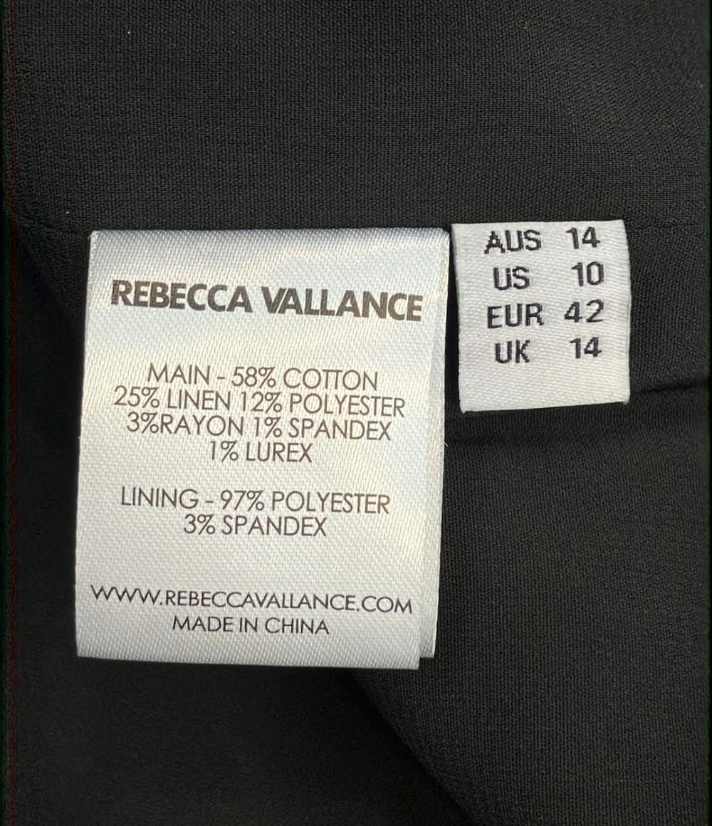 美品 REBECCA VALLANCE 長袖 チェックツイード ワンピース レディース SIZE 10 レベッカヴァランス