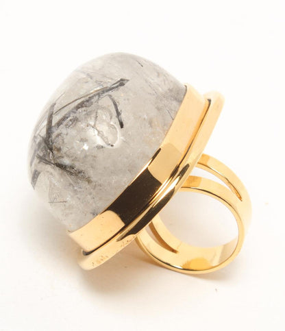 SAINT LAURENT リング 指輪 ルチルクオーツ レディース SIZE 9号 サンローラン