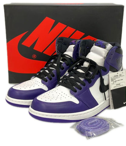 美品 Air Jordan NIKE ハイカットスニーカー コートパープル ホワイト/ブラック エアジョーダン1 レトロ ハイ OG 555088-500 メンズ SIZE 28.0 (XL)
