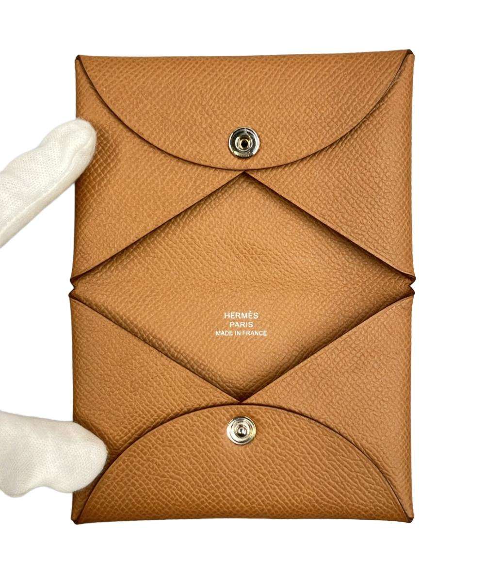 HERMES カードケース シルバー金具 W刻印 カルヴィ レディース エルメス