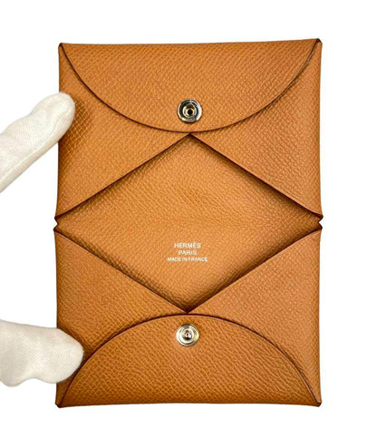 HERMES カードケース シルバー金具 W刻印 カルヴィ レディース エルメス
