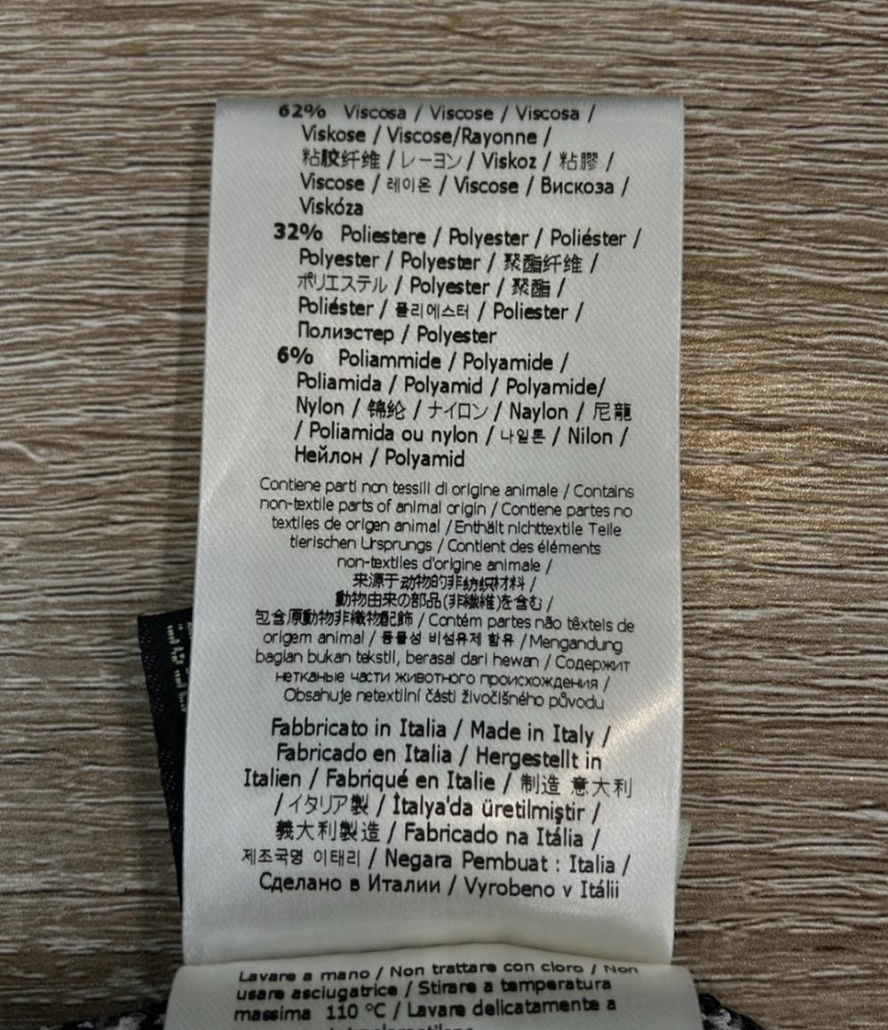 FENDI クロップドパンツ FF柄 ズッキーノ ワイド カプリ丈 ニット 黒 白 FENDI FZR724 AF4U レディース SIZE 40 (M) フェンディ