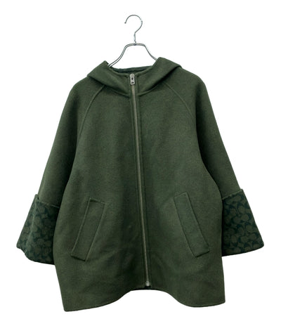 COACH ウールケープ ジップアップ シグネチャー CL278 レディース SIZE XS コーチ