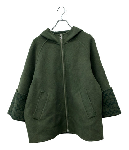 COACH ウールケープ ジップアップ シグネチャー CL278 レディース SIZE XS コーチ